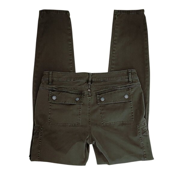 Prana Louisa Skinny Cargo Pant Organic Cotton Rich Olive Green Size 8 - Picture 3 of 12